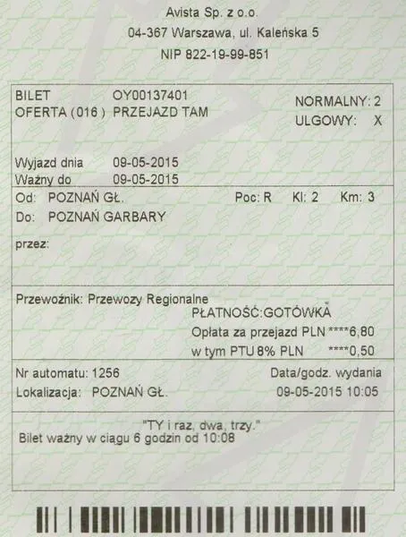 Bilety na pociąg online