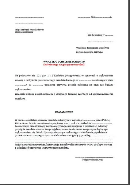 Formalności związane z mandatem