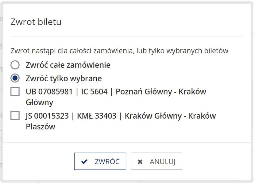 Odzyskanie pieniędzy za bilet