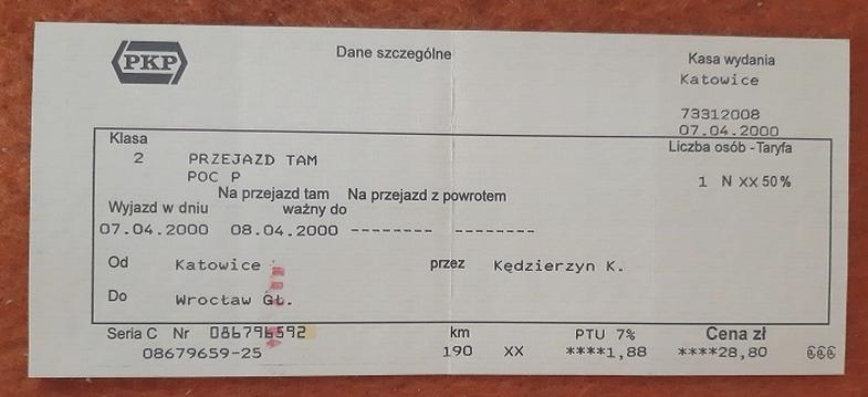 Potwierdzenie biletu online