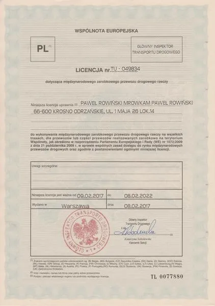 Przewóz rzeczy z Rosji do Polski