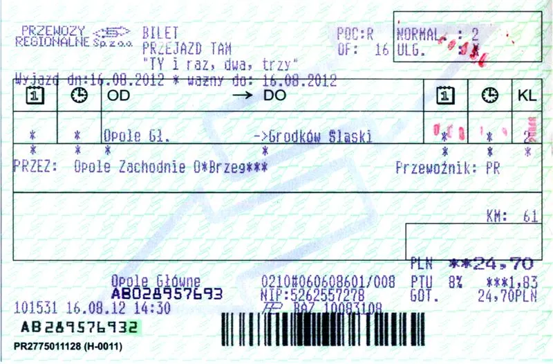 Wymiana biletów PKP