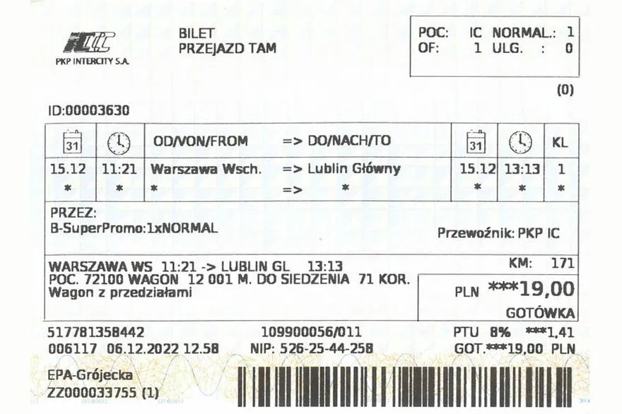 Zakup biletów przez internet